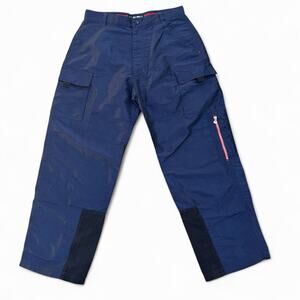 Vintage 90s Y2K FUBU The Collection Utility Cargo Reflective Wide Leg Pants LRG